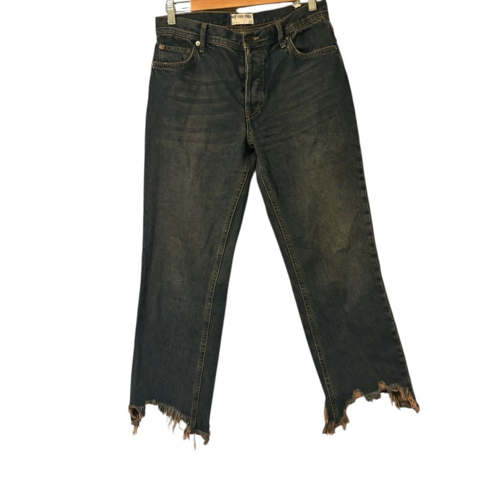 We The Free Dark Blue Maggie Mid Ride Straight Leg Jeans- Size 27